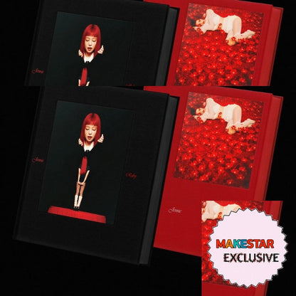 [MAKESTAR EXCLUSIVE] JENNIE 1ST STUDIO ALBUM [RUBY/PHOTOBOOK VER.] cover with one MAKESTAR Exclusive badge