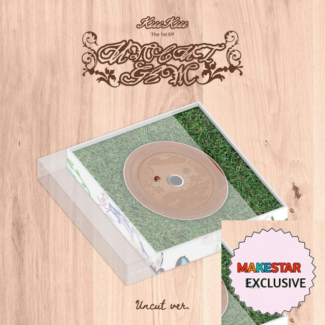 [MAKESTAR EXCLUSIVE] KIIIKIII 1ST EP ALBUM [UNCUT GEM/UNCUT VER.] cover with one MAKESTAR Exclusive badge