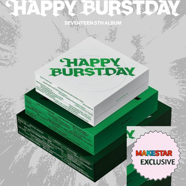 [MAKESTAR EXCLUSIVE] SEVENTEEN 5TH FULL ALBUM [HAPPY BURSTDAY/STANDARD VER.] cover with one MAKESTAR Exclusive badge