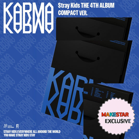 [MAKESTAR EXCLUSIVE] STRAY KIDS 4TH FULL ALBUM [KARMA/COMPACT VER.] cover with one MAKESTAR Exclusive badge