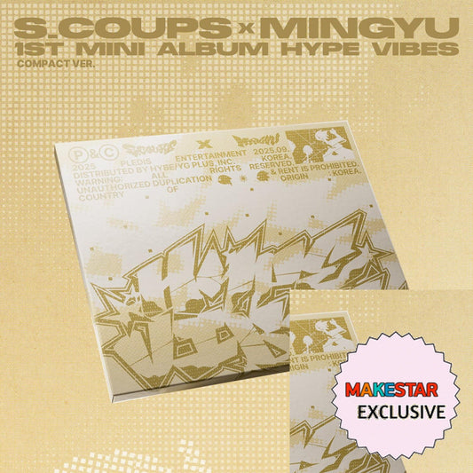[MAKESTAR EXCLUSIVE] S.COUPSXMINGYU (SEVENTEEN) 1ST MINI ALBUM [HYPE VIBES/COMPACT VER.] cover with one MAKESTAR Exclusive badge