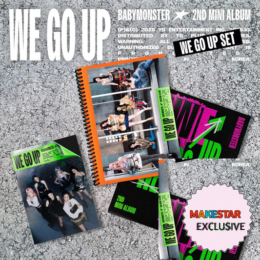 [MAKESTAR EXCLUSIVE] BABYMONSTER 2ND MINI ALBUM [WE GO UP/STANDARD VER.] cover with one MAKESTAR Exclusive badge
