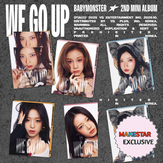 [MAKESTAR EXCLUSIVE] BABYMONSTER 2ND MINI ALBUM [WE GO UP/PATTERN VER.] cover with one MAKESTAR Exclusive badge