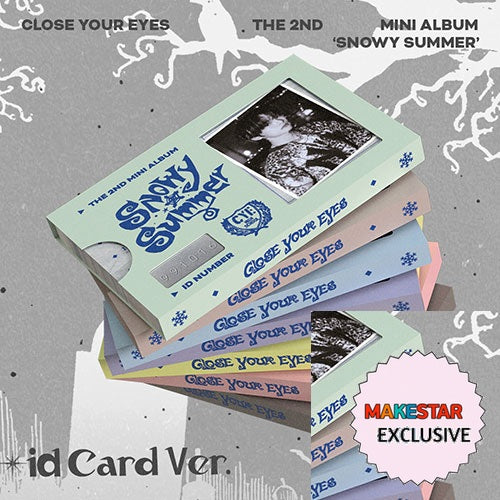 [MAKESTAR EXCLUSIVE] CLOSE YOUR EYES THE 2ND MINI ALBUM [SNOWY SUMMER/ID CARD VER. (POCAALBUM)] cover with one MAKESTAR Exclusive badge