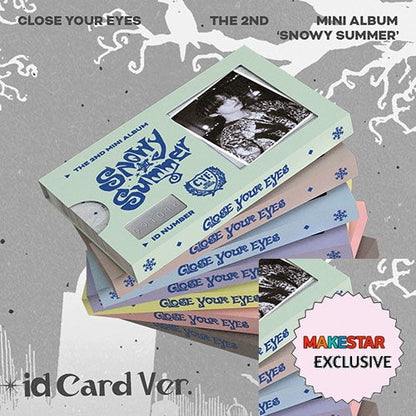 [MAKESTAR EXCLUSIVE] CLOSE YOUR EYES THE 2ND MINI ALBUM [SNOWY SUMMER/ID CARD VER. (POCAALBUM)] cover with one MAKESTAR Exclusive badge