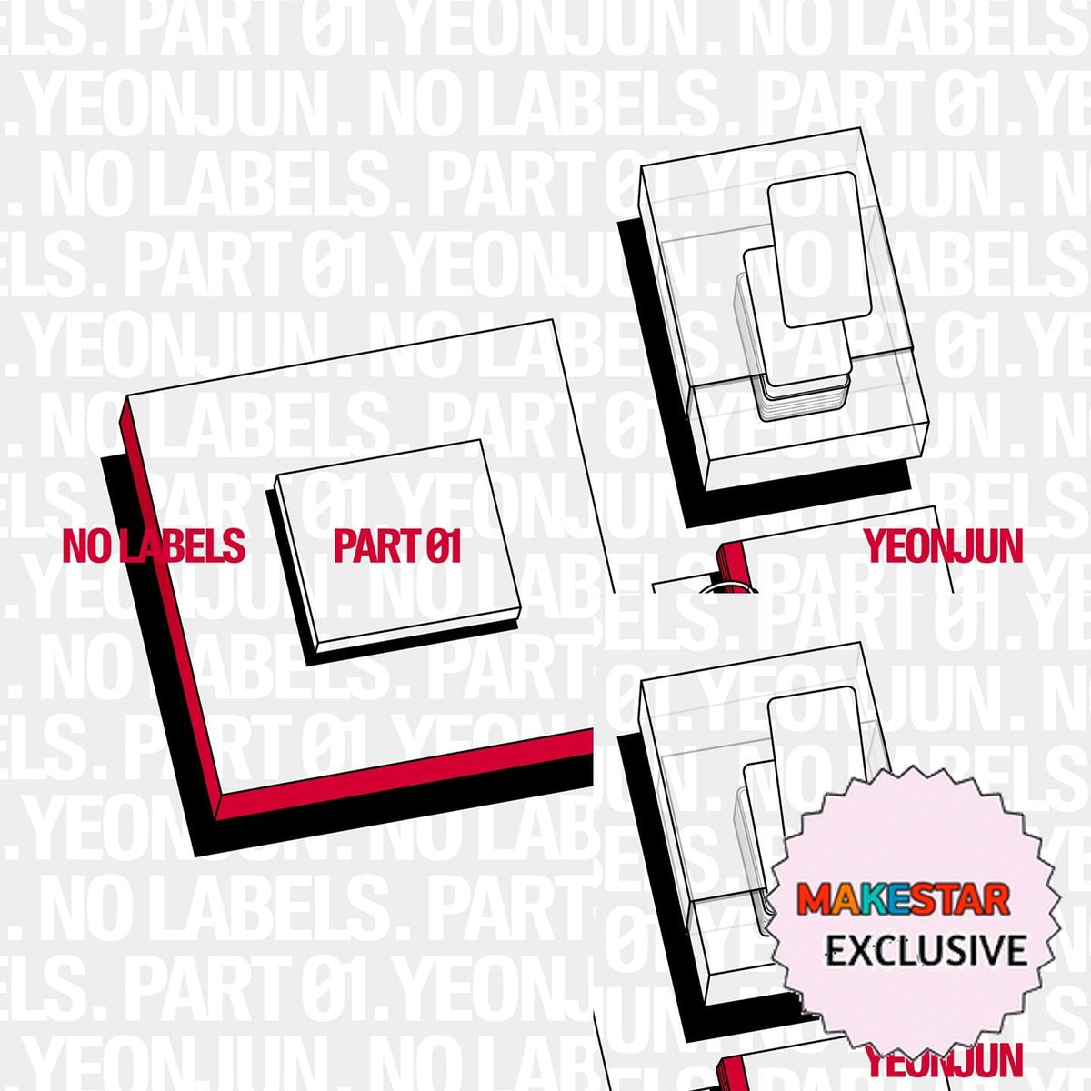 [MAKESTAR EXCLUSIVE] YEONJUN ALBUM [NO LABELS: PART 01/STANDARD VER.] cover with one MAKESTAR Exclusive badge