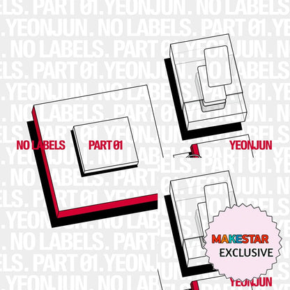 [MAKESTAR EXCLUSIVE] YEONJUN ALBUM [NO LABELS: PART 01/STANDARD VER.] cover with one MAKESTAR Exclusive badge