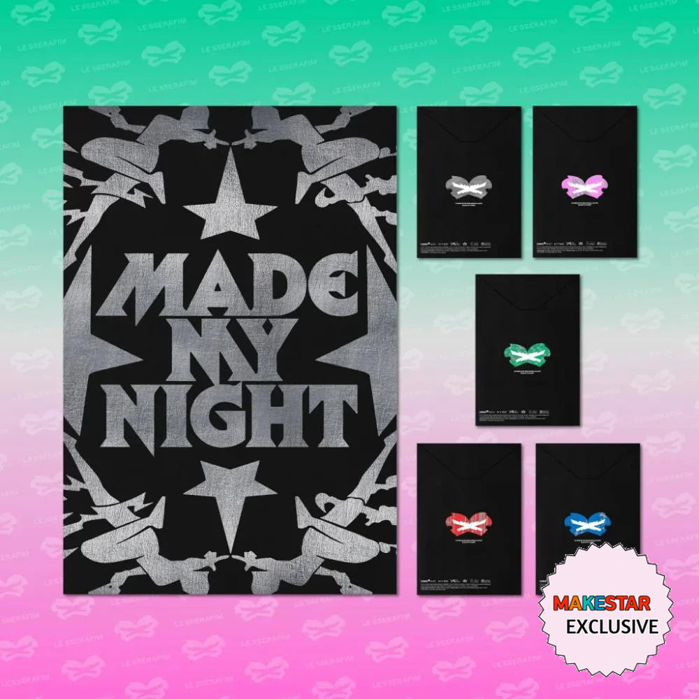 [PRE-ORDER] [MAKESTAR EXCLUSIVE] LE SSERAFIM - 2nd Single Album [Made My Night] (COMPACT Ver.) cover with standardized MAKESTAR Exclusive badge