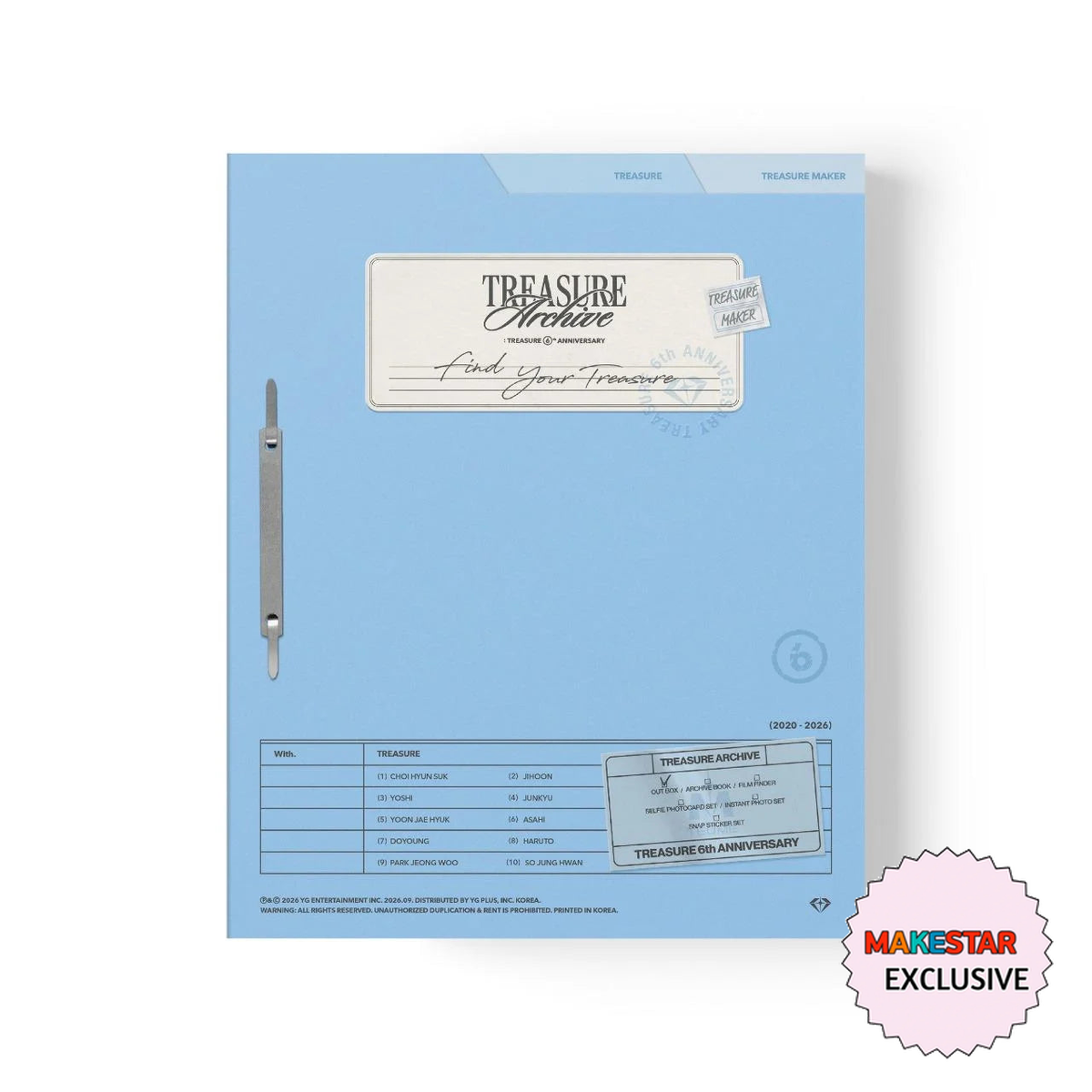 [PRE-ORDER][MAKESTAR EXCLUSIVE] TREASURE - TREASURE ARCHIVE : TREASURE 6TH ANNIVERSARY cover with standardized MAKESTAR Exclusive badge