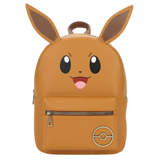 Pokemon Eevee Big Face Screen Print on Pu Backpack