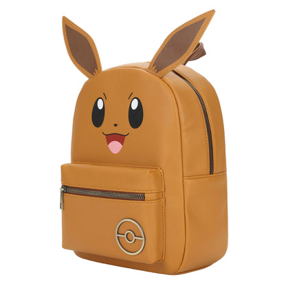 Pokemon Eevee Big Face Screen Print on Pu Backpack