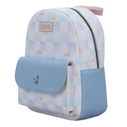 Kirby Pastel Checkerboard Mini Backpack with Coin Pouch
