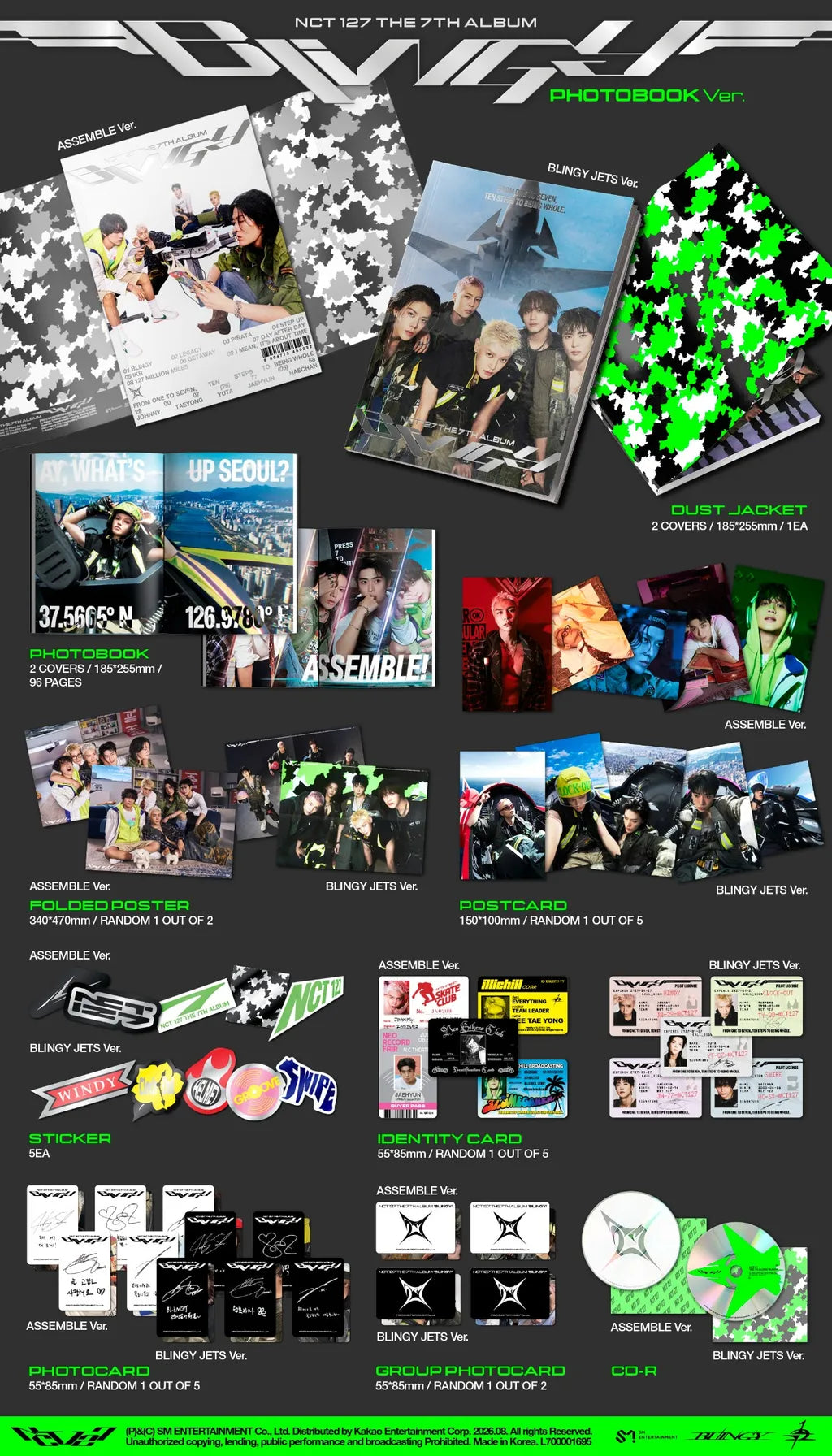 NCT 127 BLINGY Photobook Ver. contents