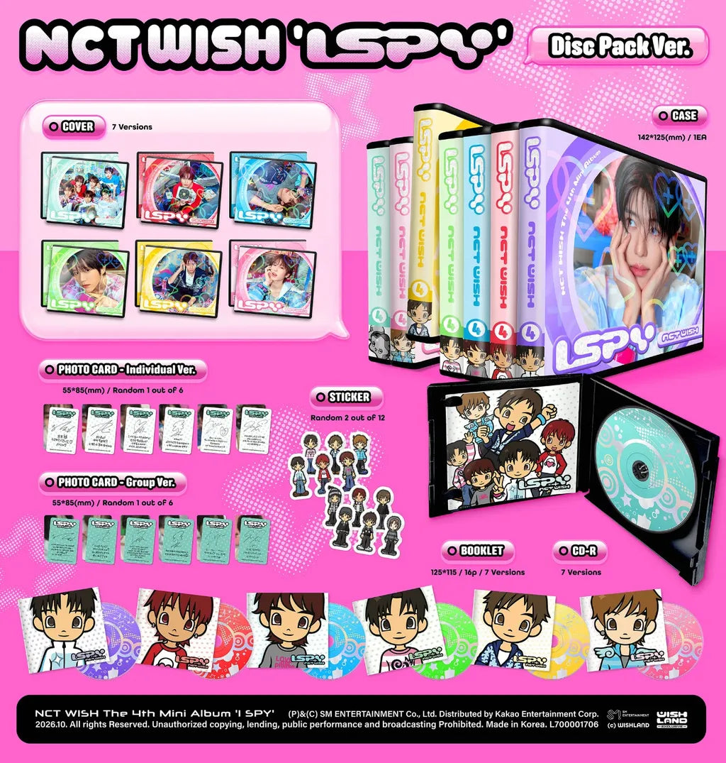 NCT WISH I SPY Disc Pack package details