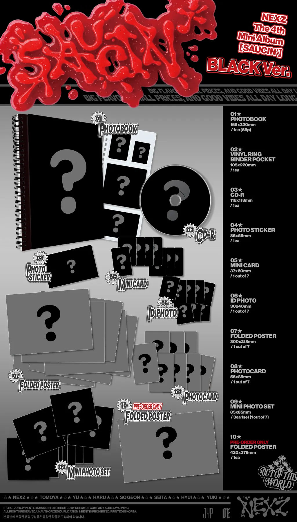 NEXZ SAUCIN Black Version contents
