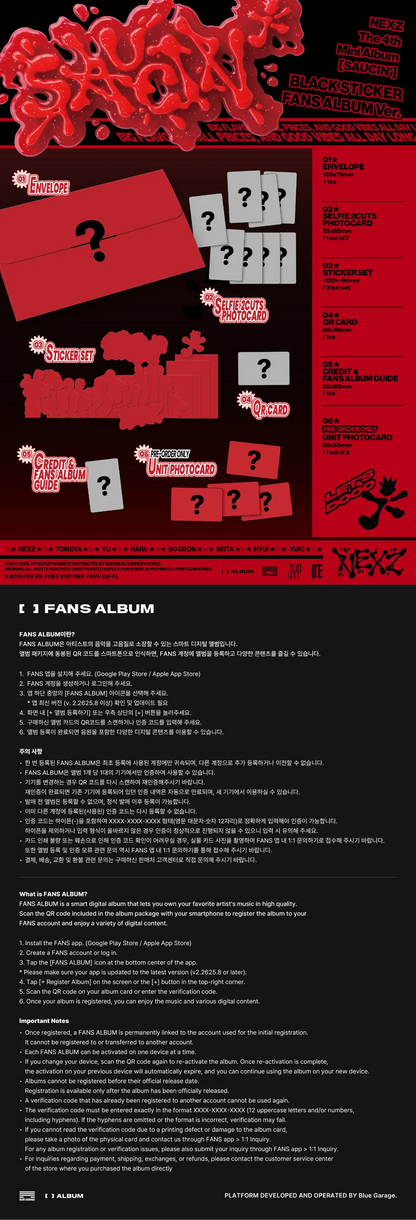 NEXZ SAUCIN Fans Album contents