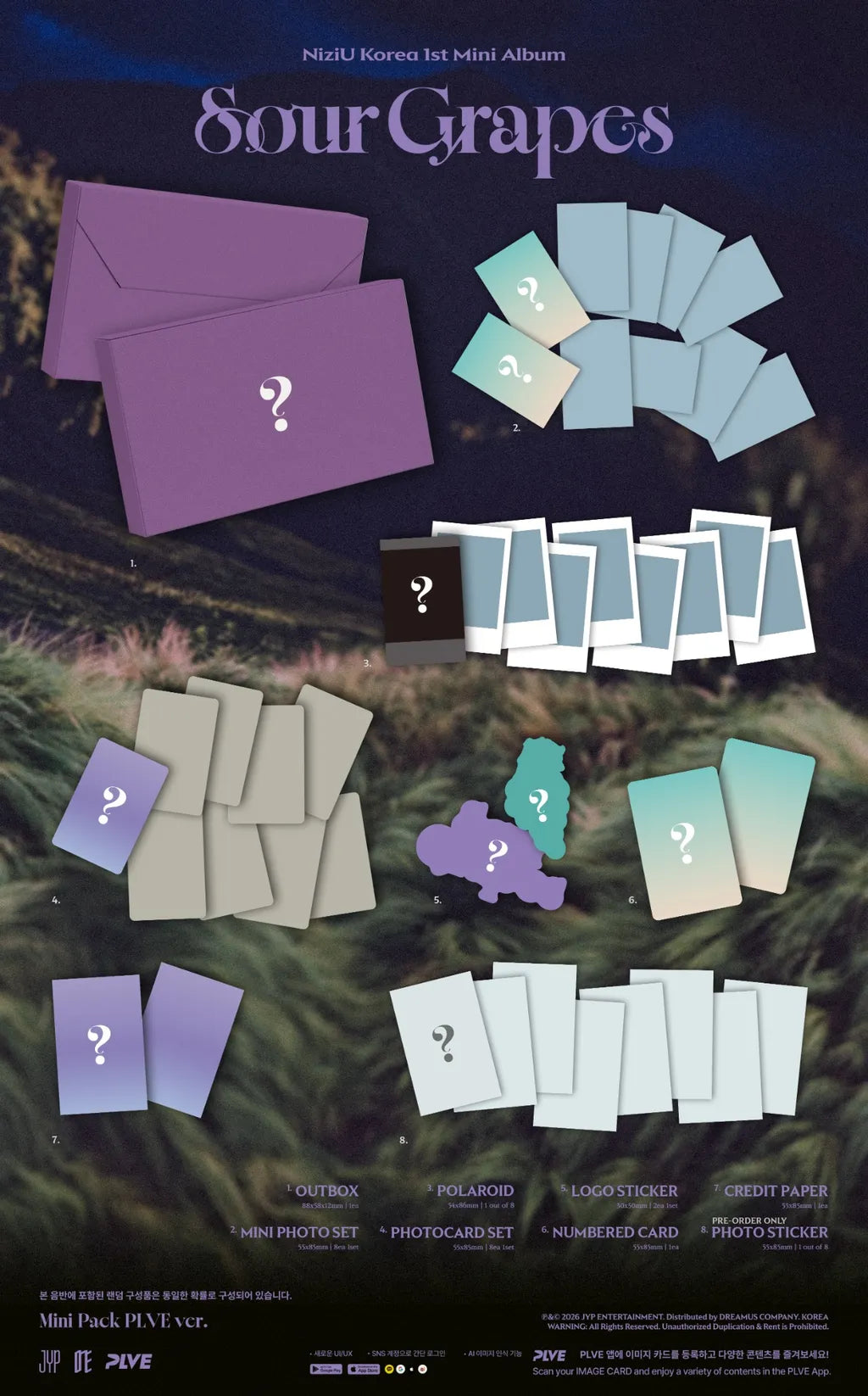 NiziU Sour Grapes Mini Pack PLVE version contents