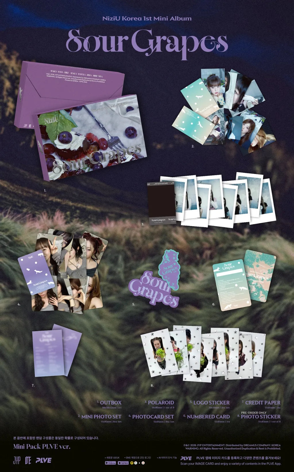 NiziU Sour Grapes Mini Pack PLVE updated album contents