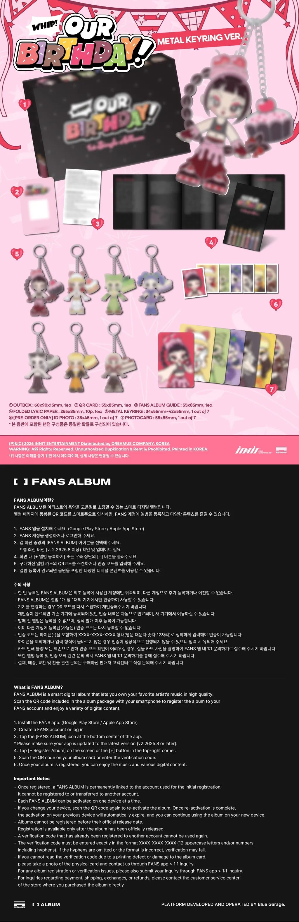OURBIRTHDAY Our Birthday Metal Keyring Ver. album inclusions