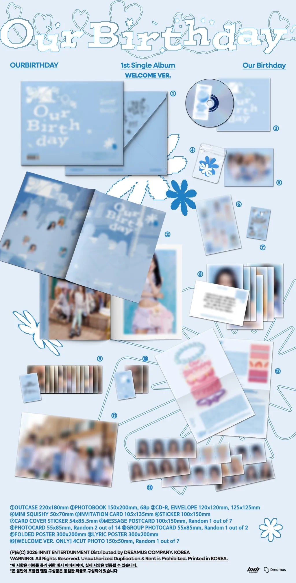 OURBIRTHDAY Our Birthday Welcome Version inclusions