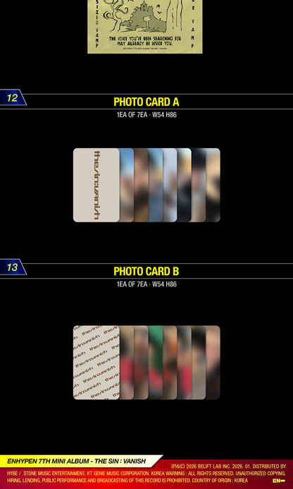 [PRE-ORDER] ENHYPEN [THE SIN : VANISH/Standard Ver.]