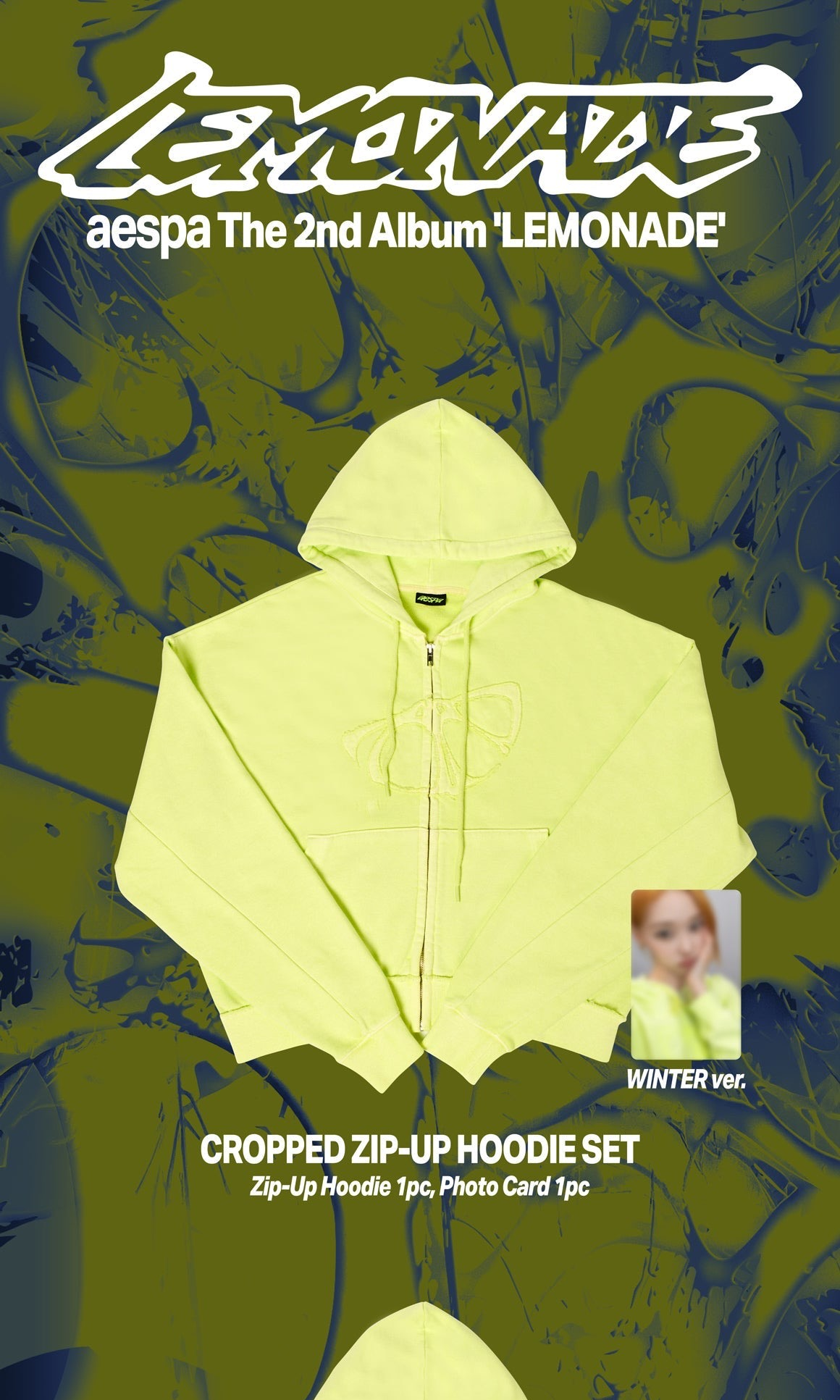 AESPA - MAKE IT LEMONADE OFFICAL MD [CROP ZIP-UP HOODIE SET AESPA - MAKE IT LEMONADE OFFICAL MD [CROP ZIP-UP HOODIE SET
