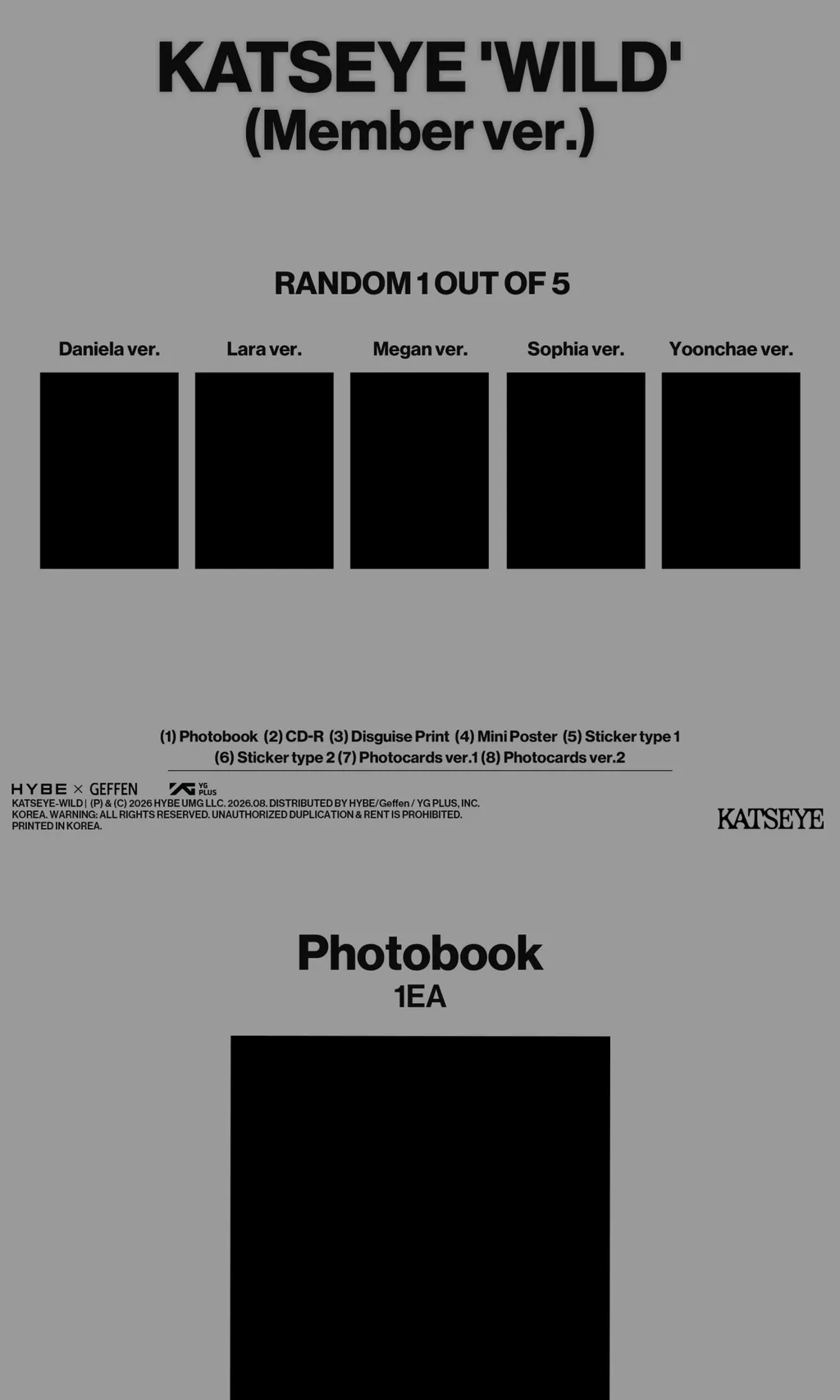 [PRE-ORDER]KATSEYE ALBUM [WILD/Member ver.]