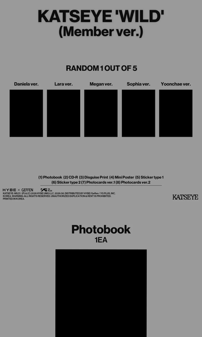 [PRE-ORDER]KATSEYE ALBUM [WILD/Member ver.]