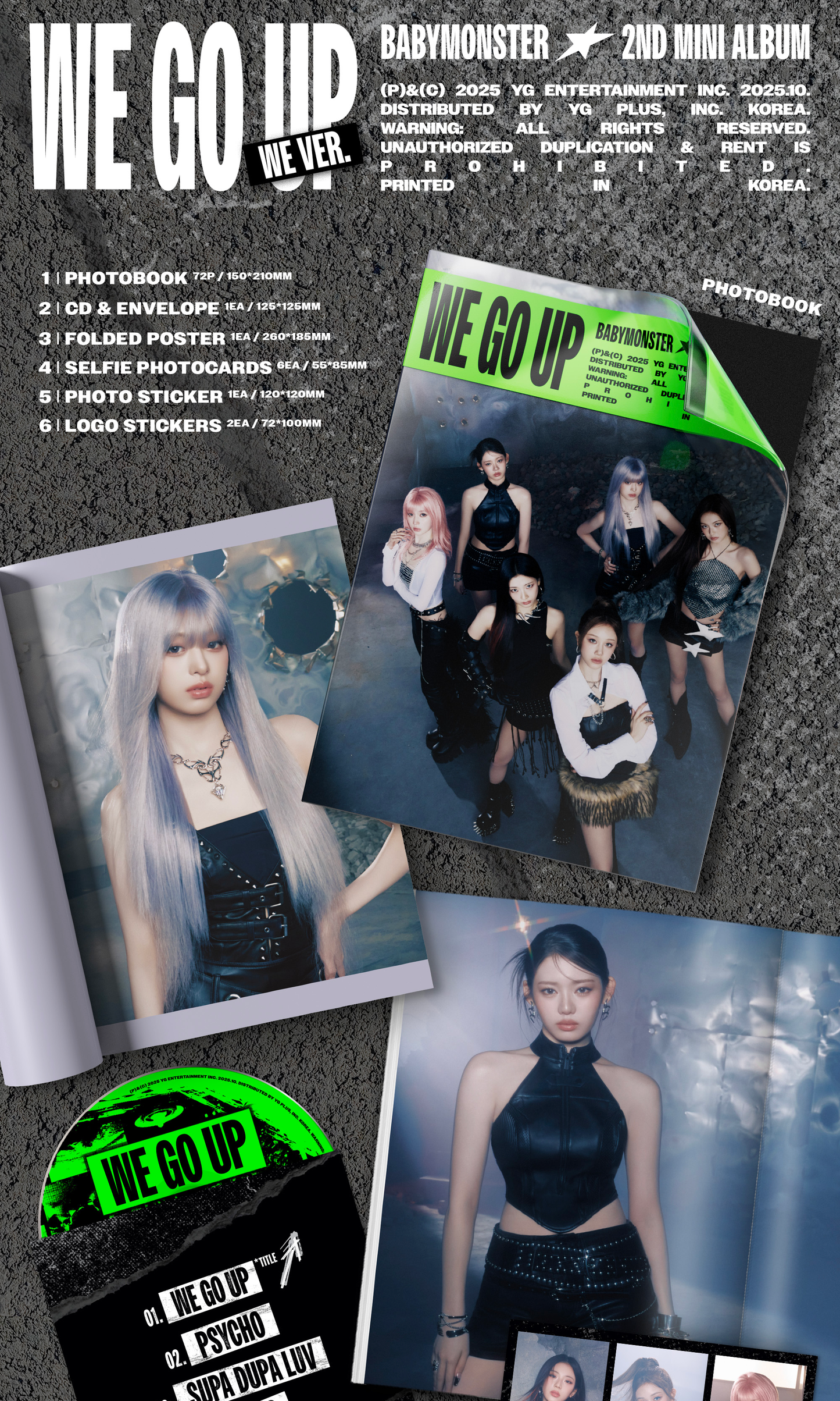[PRE-ORDER] [MAKESTAR EXCLUSIVE] BABYMONSTER 2ND MINI ALBUM [WE GO UP/STANDARD VER.]