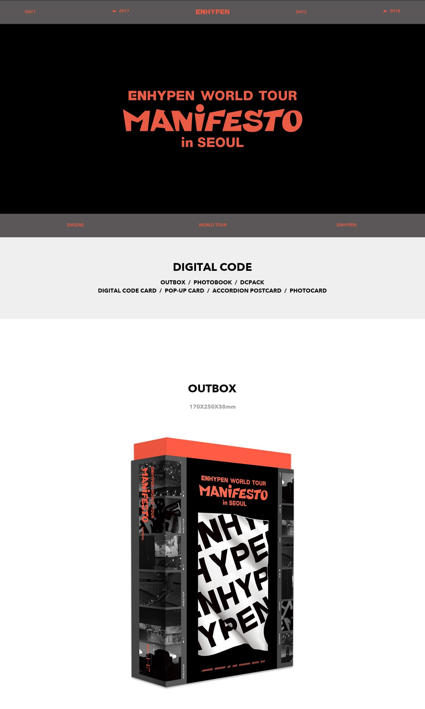ENHYPEN [ENHYPEN WORLD TOUR <MANIFESTO> in SEOUL] DIGITAL CODE