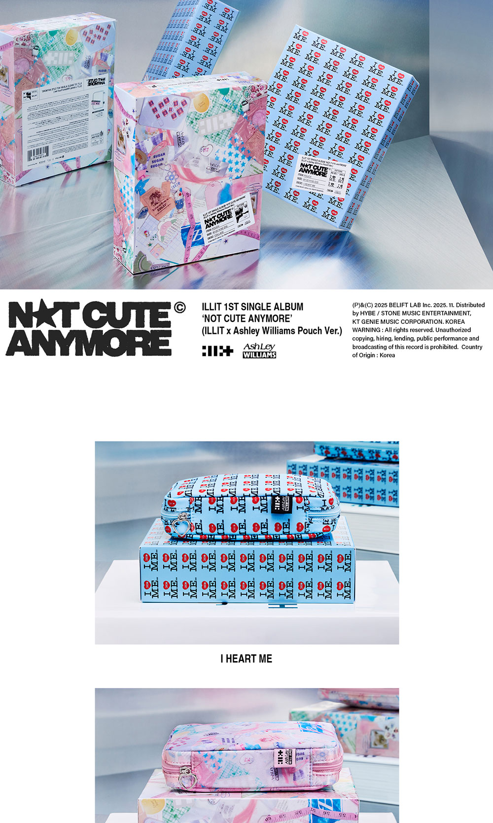 ILLIT 1st Single Album [NOT CUTE ANYMORE/ILLIT x Ashley Williams Pouch ver.]