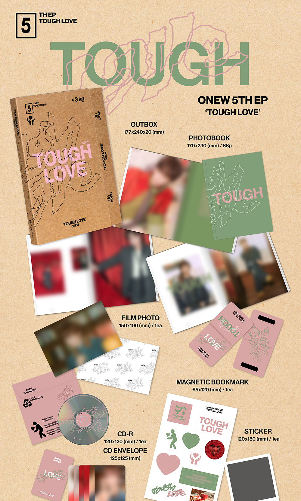 [PRE-ORDER] ONEW 5TH MINI ALBUM [TOUGH LOVE/BOOK VER.]