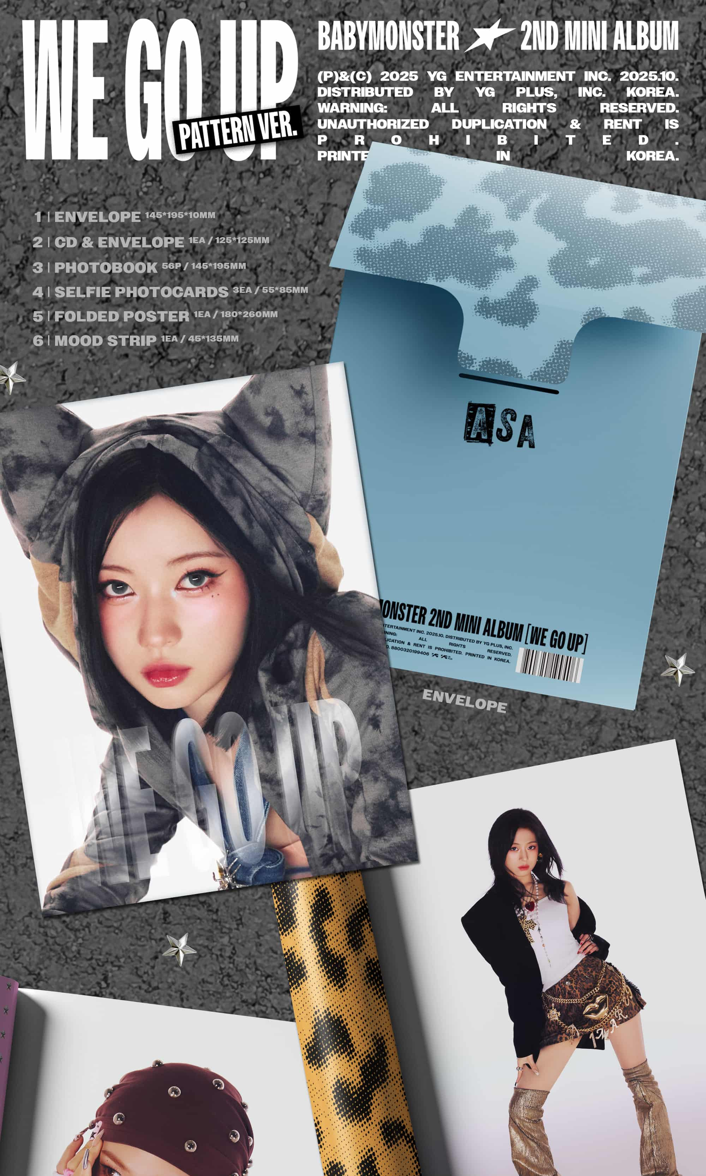 [PRE-ORDER] [MAKESTAR EXCLUSIVE] BABYMONSTER 2ND MINI ALBUM [WE GO UP/PATTERN VER.]