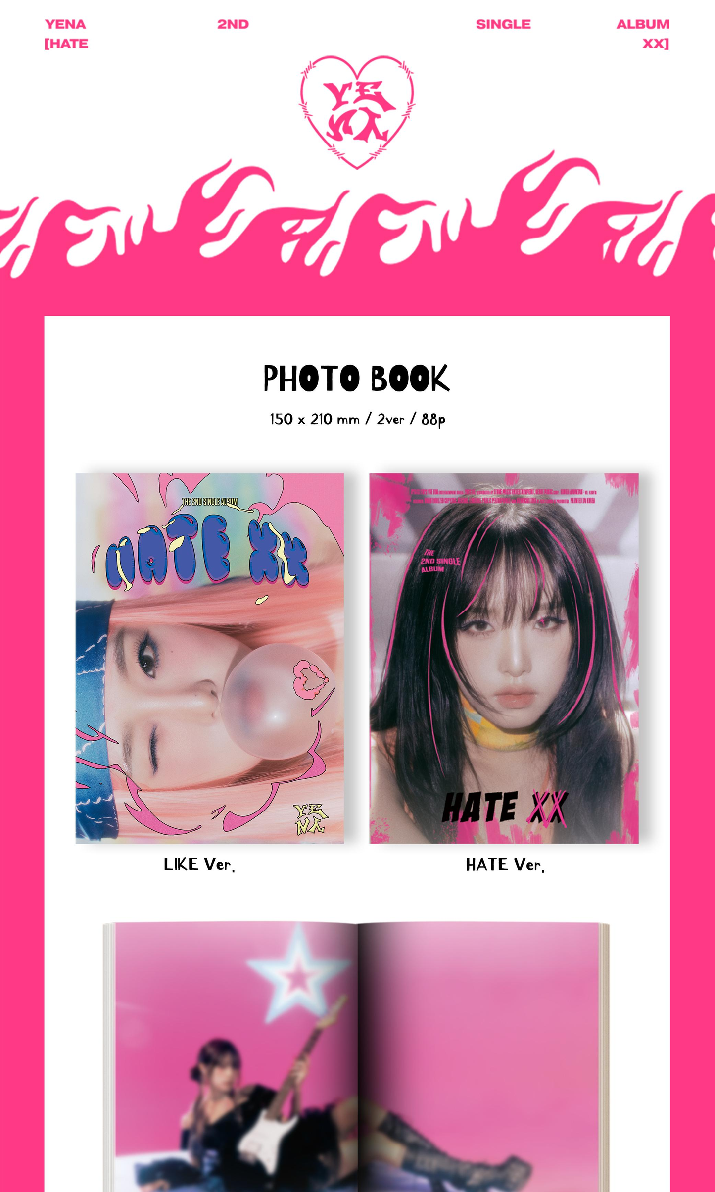 YENA 2ND SINGLE ALBUM [HATE XX]