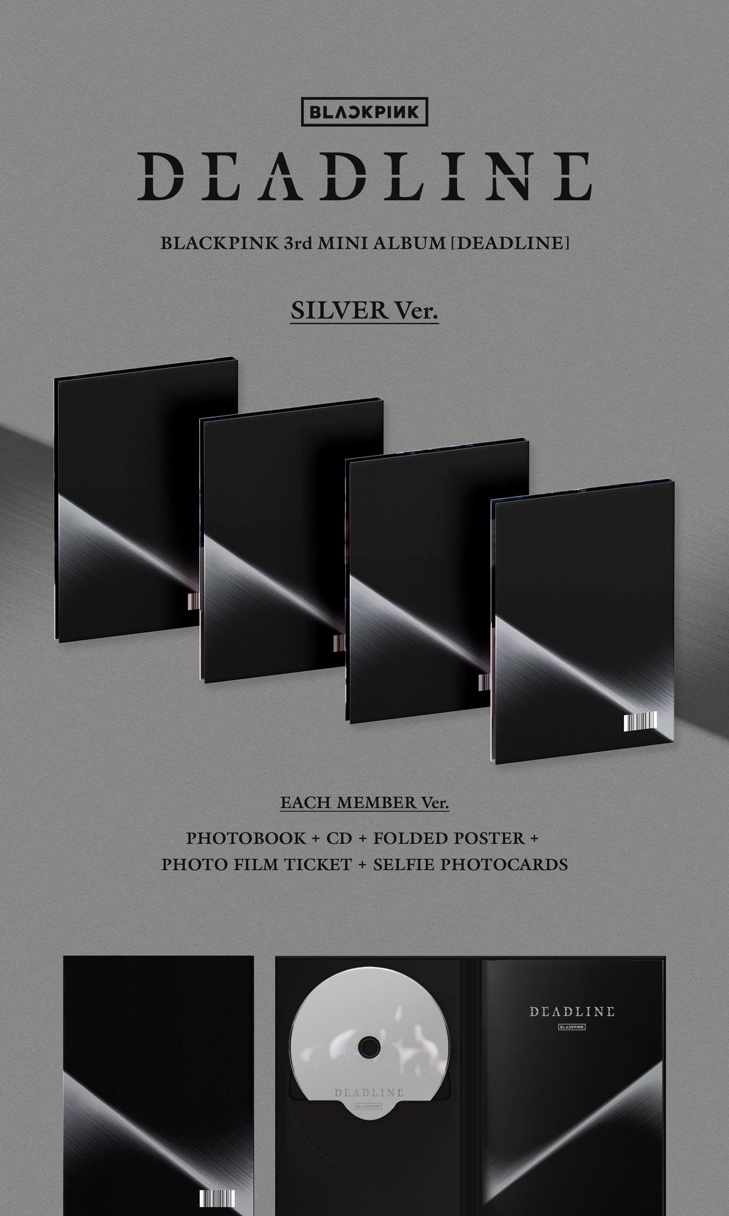 [PRE-ORDER] BLACKPINK 3rd MINI ALBUM [DEADLINE/SILVER Ver.]