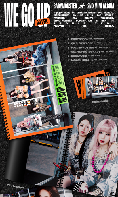[PRE-ORDER] [MAKESTAR EXCLUSIVE] BABYMONSTER 2ND MINI ALBUM [WE GO UP/STANDARD VER.]