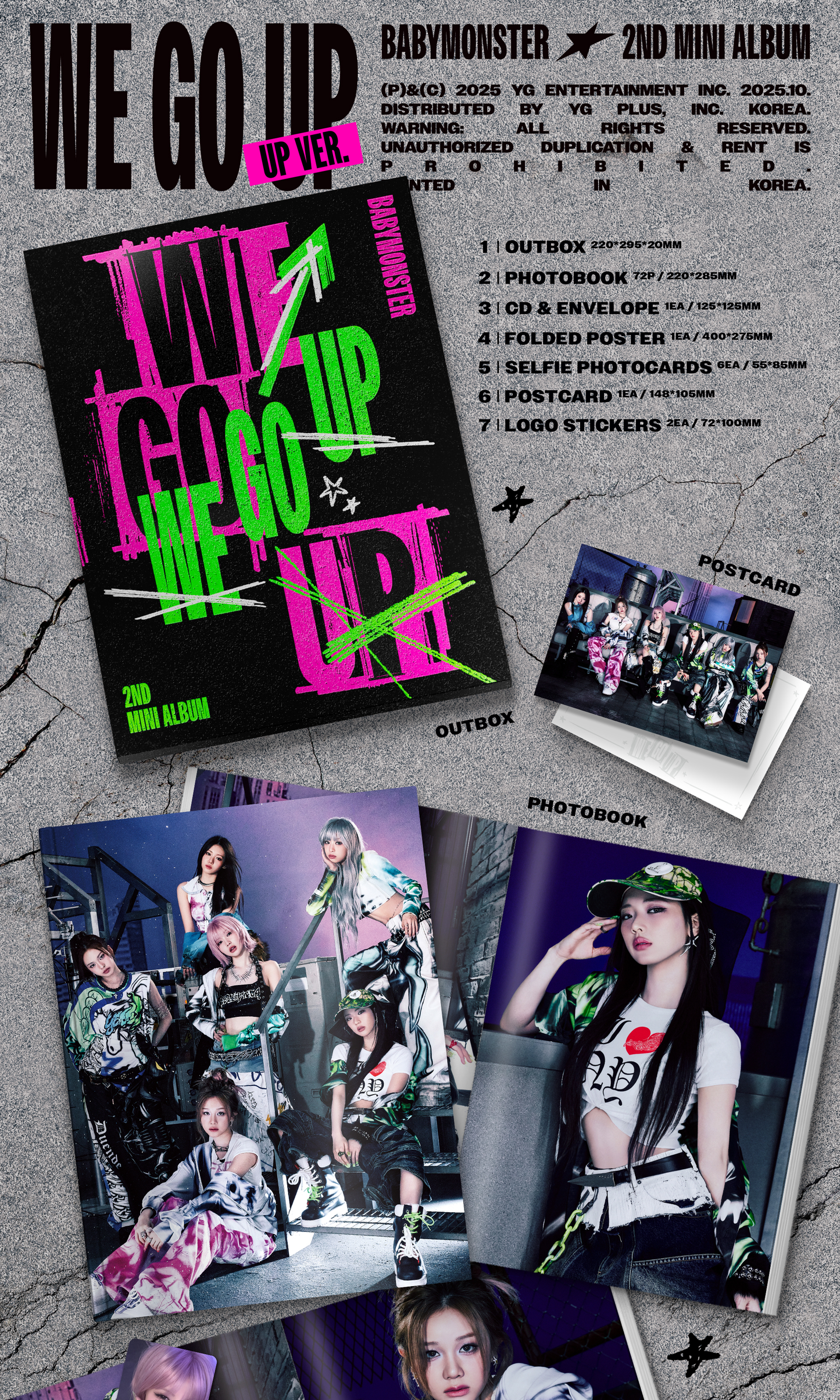 [PRE-ORDER] [MAKESTAR EXCLUSIVE] BABYMONSTER 2ND MINI ALBUM [WE GO UP/STANDARD VER.]