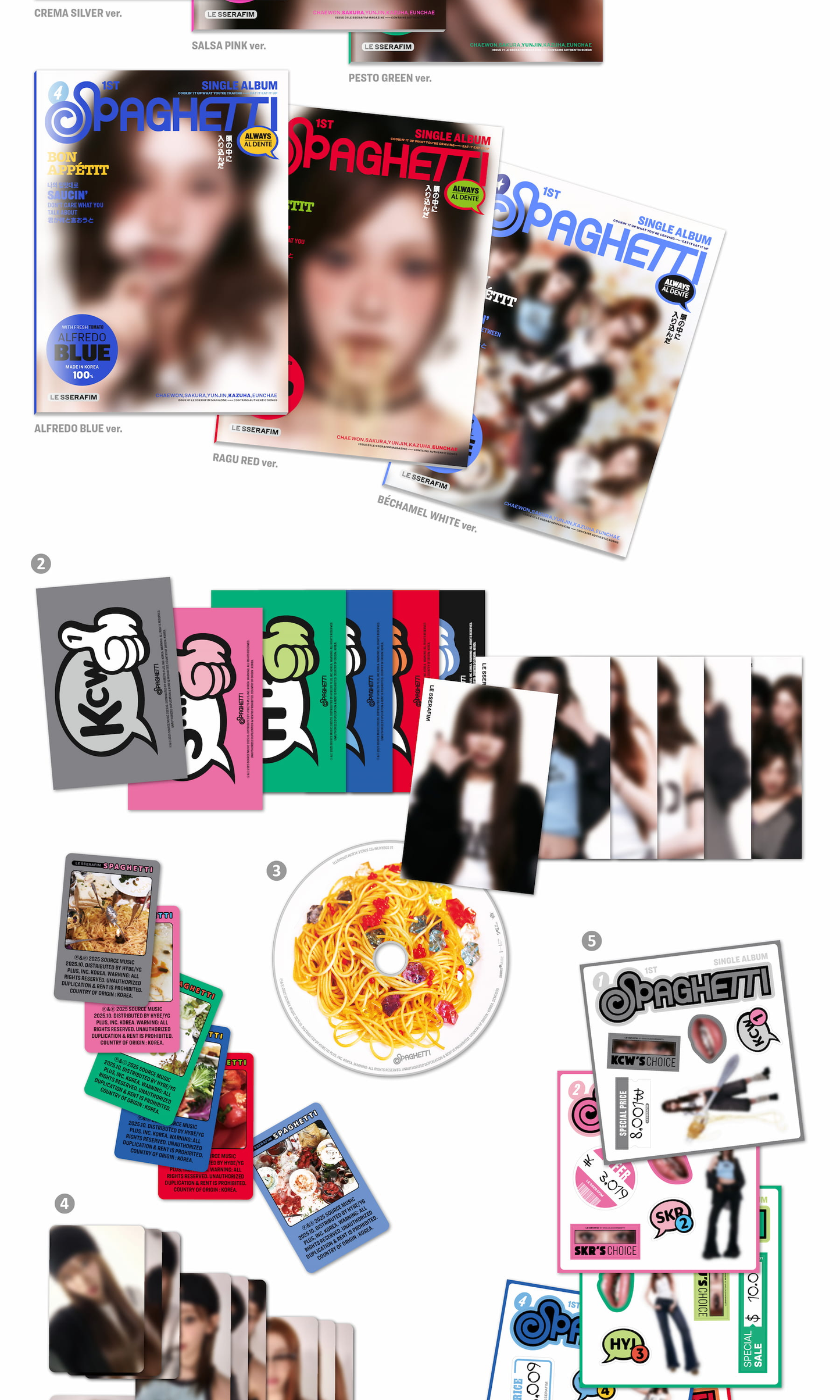 [PRE-ORDER] LE SSERAFIM 1st Single Album [SPAGHETTI/COMPACT VER.]
