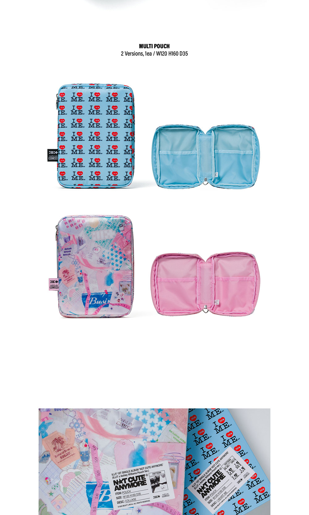 ILLIT 1st Single Album [NOT CUTE ANYMORE/ILLIT x Ashley Williams Pouch ver.]