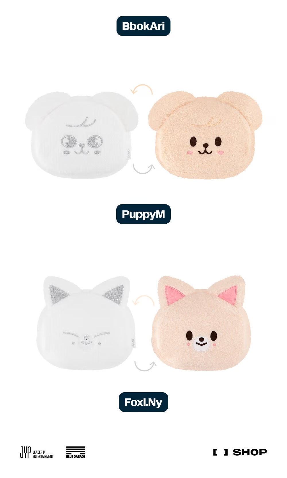 Stray Kids [dominATE : celebrATE] Merch - SKZOO REVERSIBLE FACE POUCH