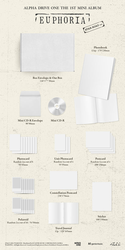 [PRE-ORDER][MAKESTAR EXCLUSIVE] ALPHA DRIVE ONE THE 1ST MINI ALBUM [EUPHORIA/STAR ROAD VER.]