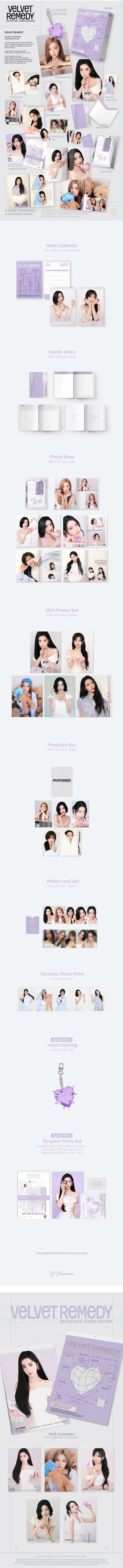 Red Velvet 2027 Season’s Greetings contents; wall calendar sold separately