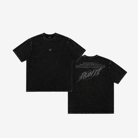 Stray Kids RUN IT MD black T-shirt front and back