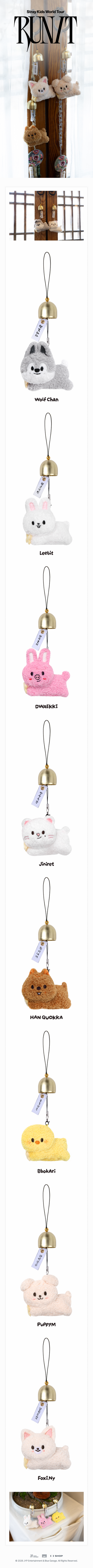 Stray Kids RUN IT MD SKZOO Plush Door Bell Keyring details