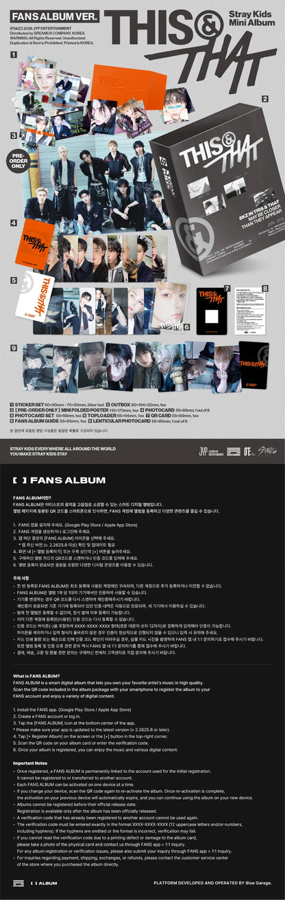 Stray Kids THIS & THAT Fans Album Ver. contents