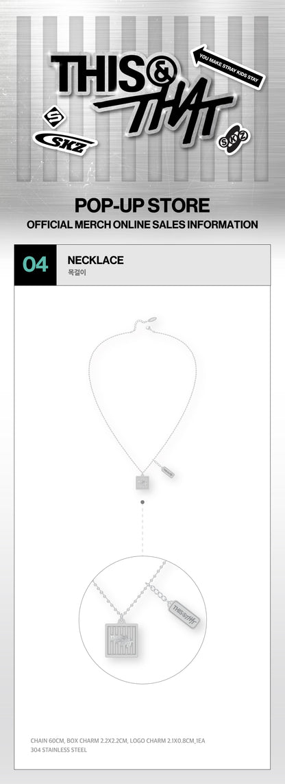 Stray Kids THIS & THAT Necklace details and measurements
