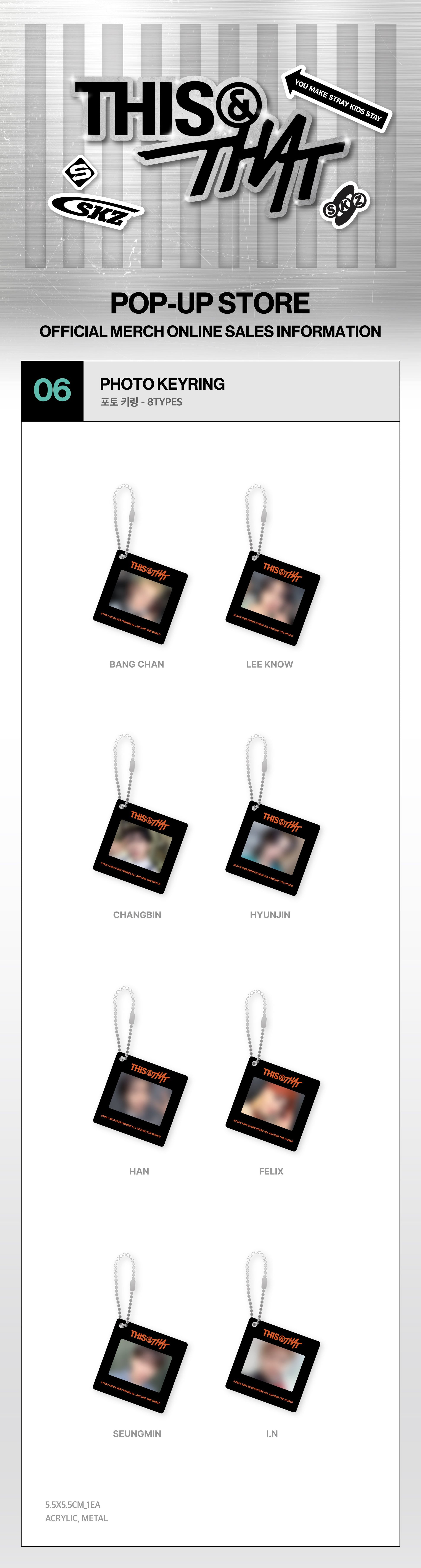 Stray Kids THIS & THAT Photo Keyring details and member options