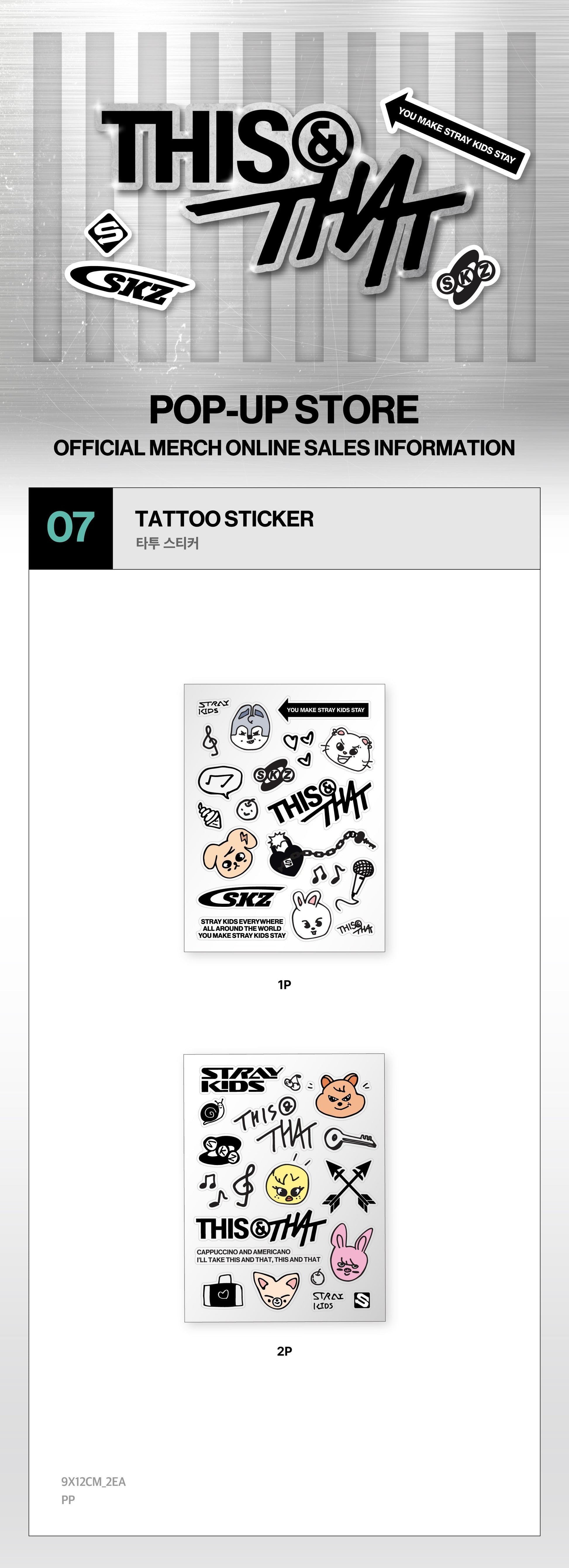 Stray Kids THIS & THAT Tattoo Sticker product details