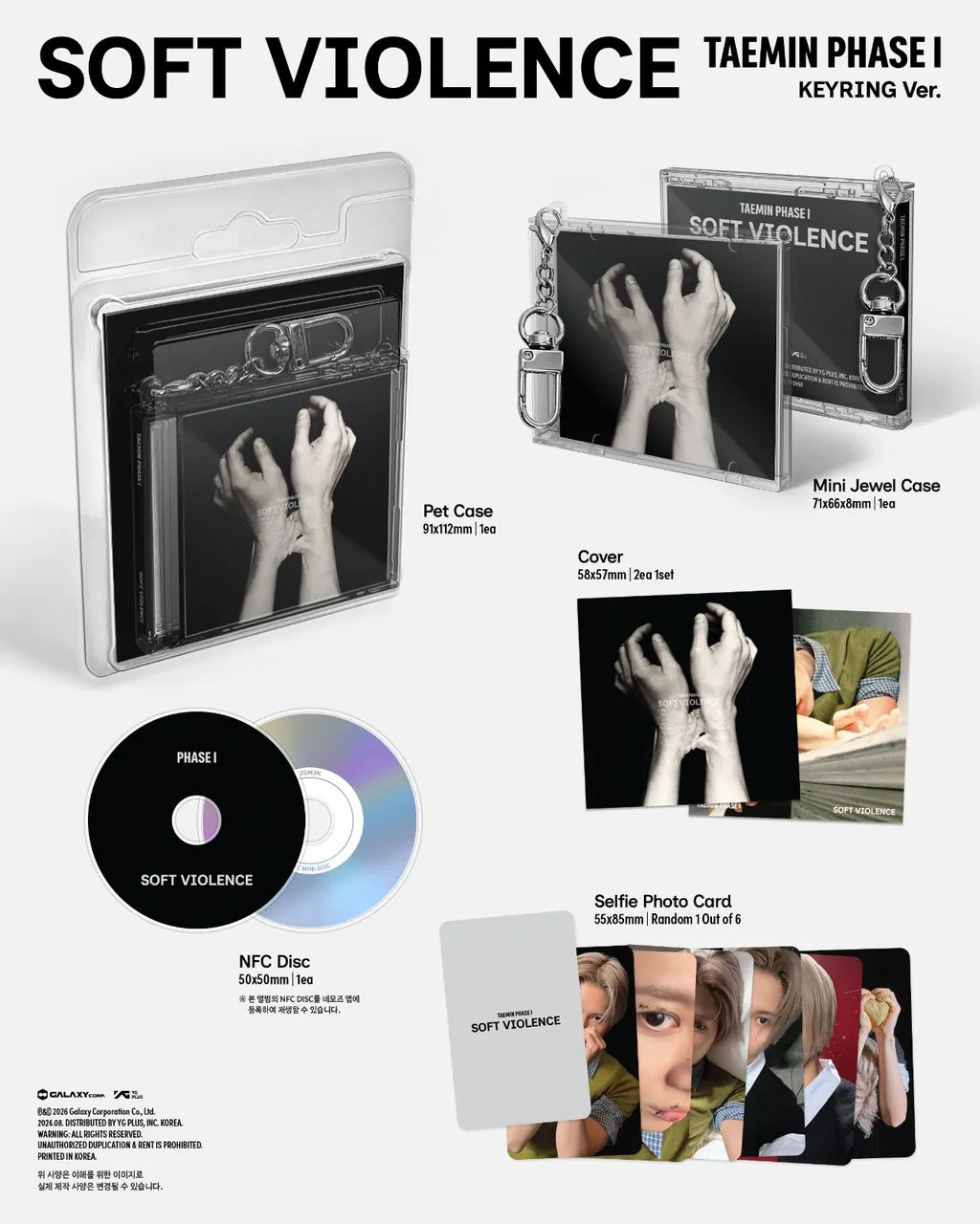TAEMIN PHASE I SOFT VIOLENCE KEYRING Ver contents