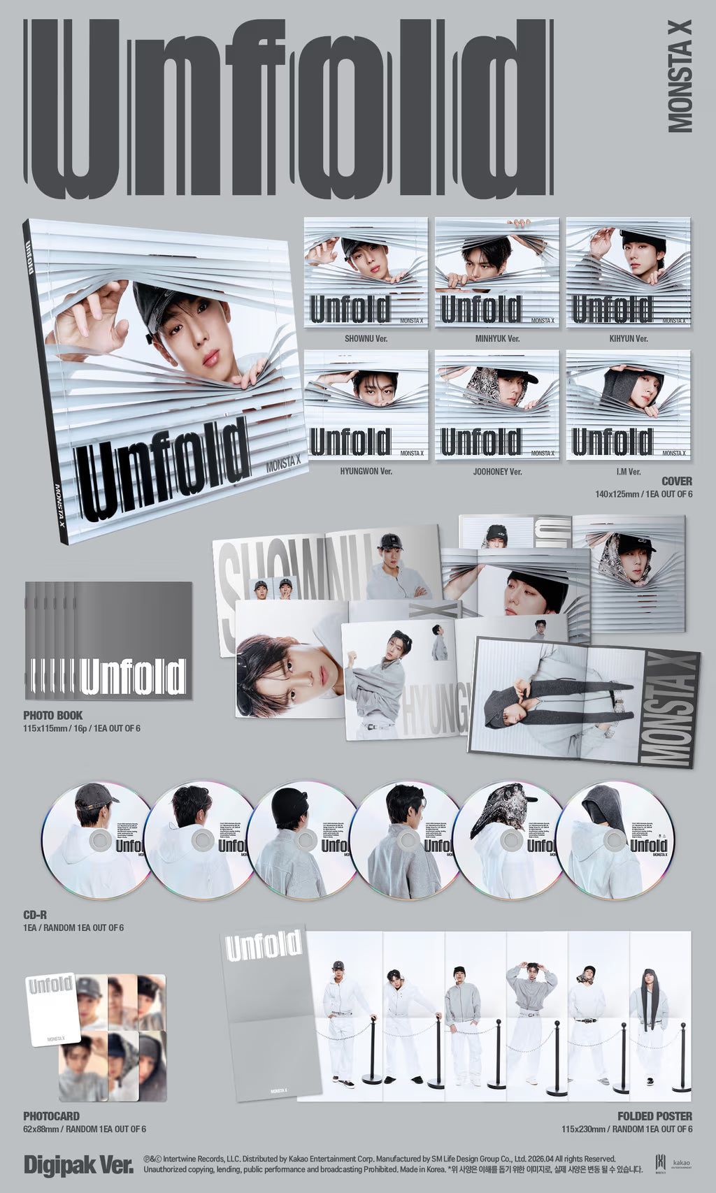 MONSTA X Ameriac Full Album [Unfold / DIGIPACK VER / RANDOM]